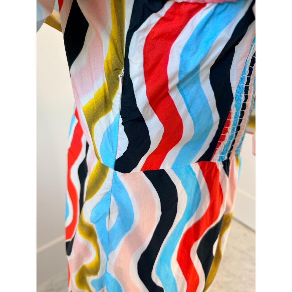 FARM Rio Wavy Stripe Ruffle Sleeveless Maxi Dress Large - Picture 7 of 12
